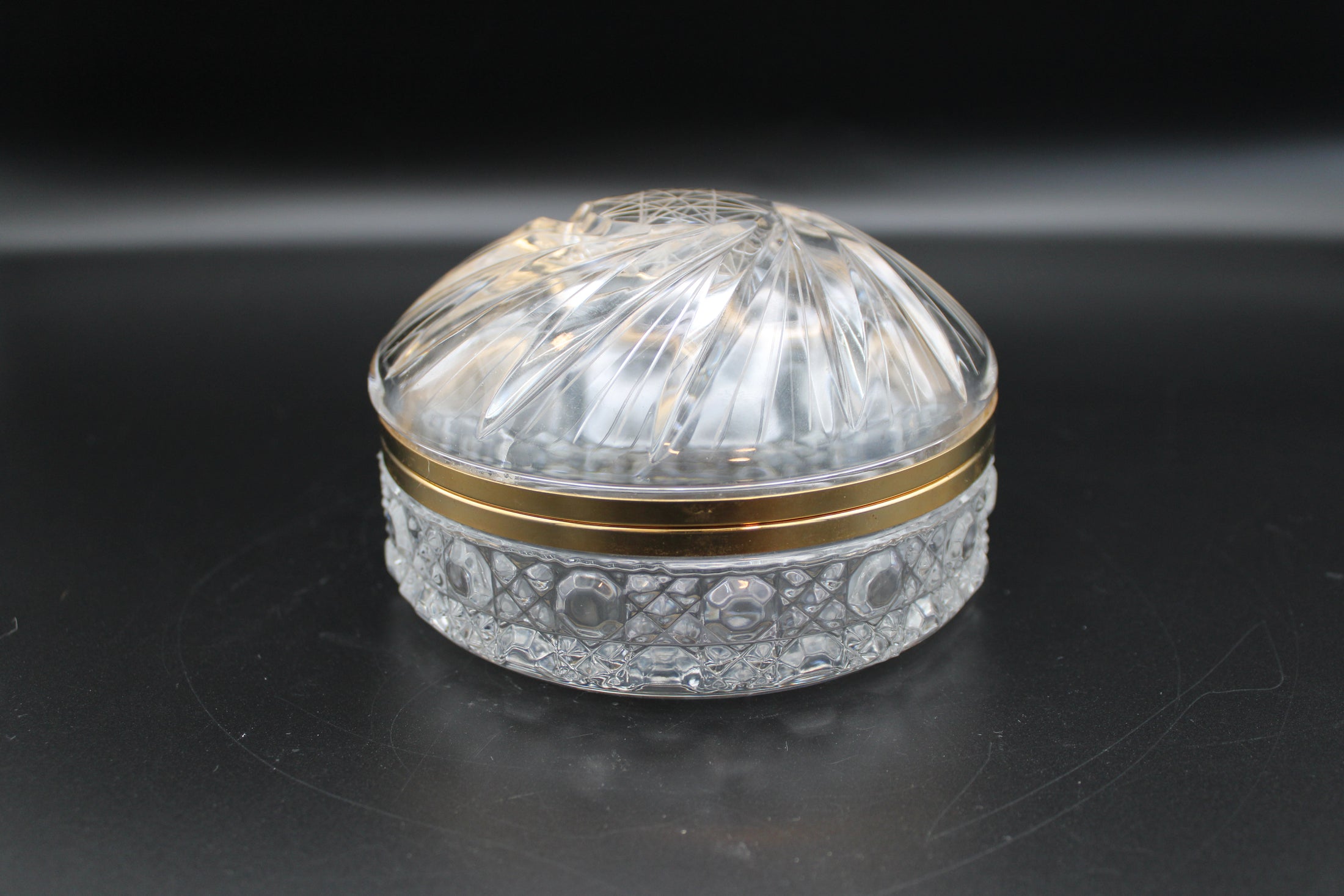 Crystal Casket Rounded Lid Star Design