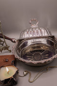 Load image into Gallery viewer, Old English Silver Plated Lidded Chafing Dish With Wooden Handle
