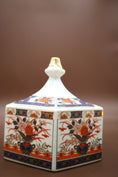 Load image into Gallery viewer, Imari Style Japanese Hand Painted 7" Ceramic Lidded Dish
