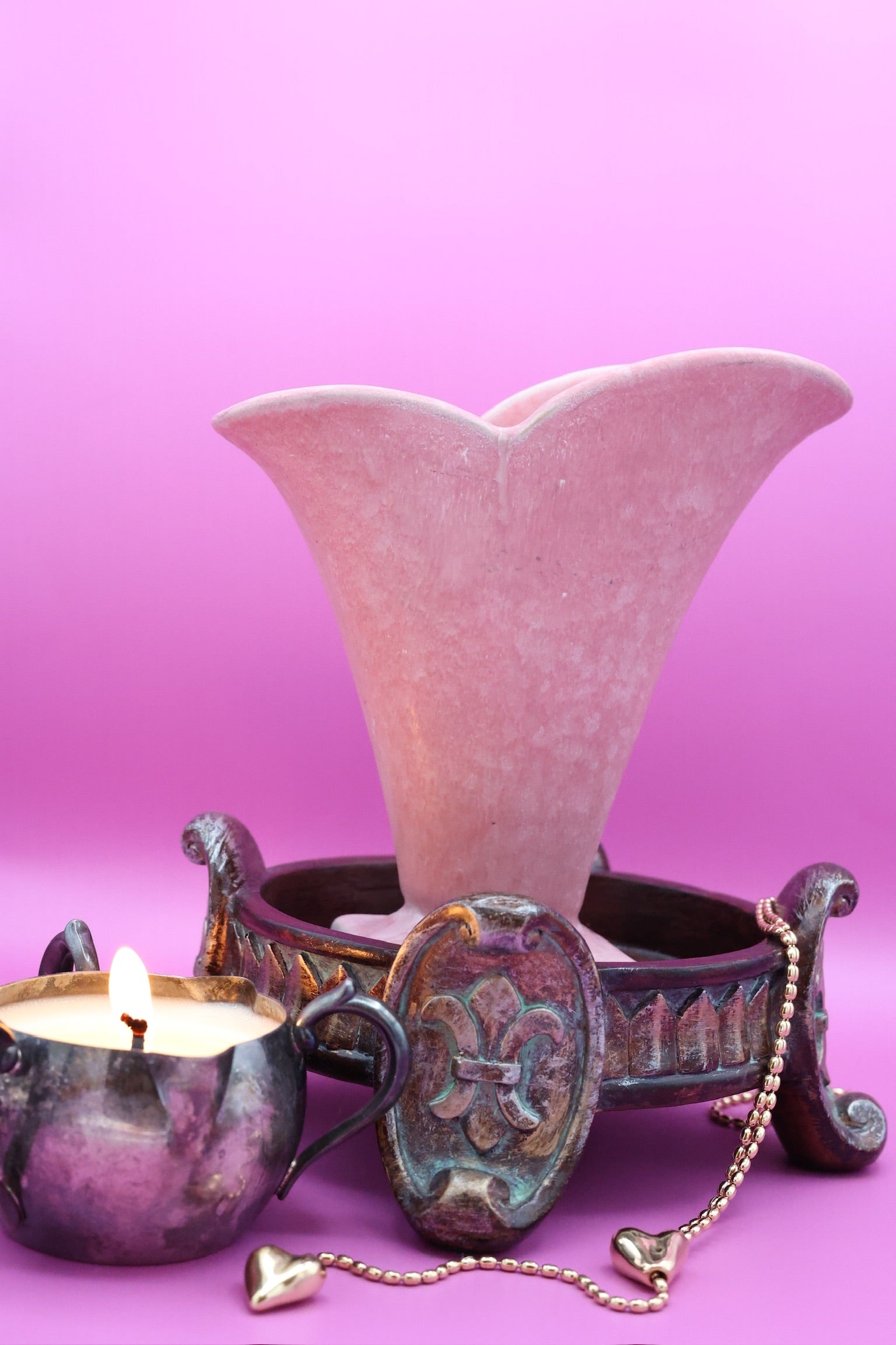 Pink Ceramic Heart Shaped Vase