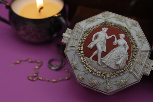 Vintage Schäfer & Vater Dresser Jasperware Box With Woman & Man Dancing