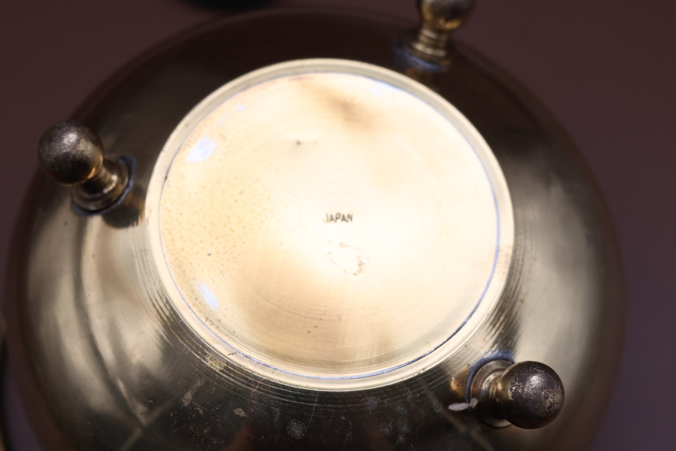 Japanese Brass Cauldron With Feet And Handles