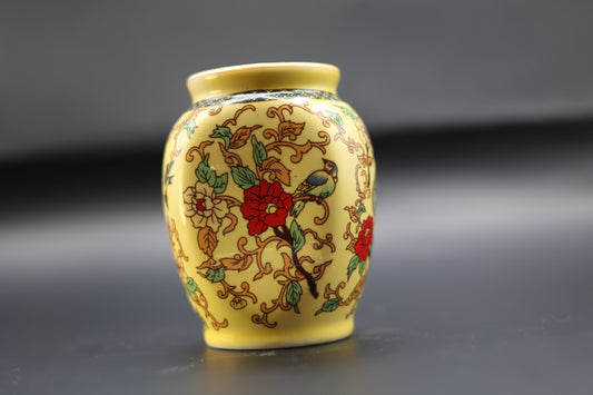 Yellow Chinese Floral Bud Vase