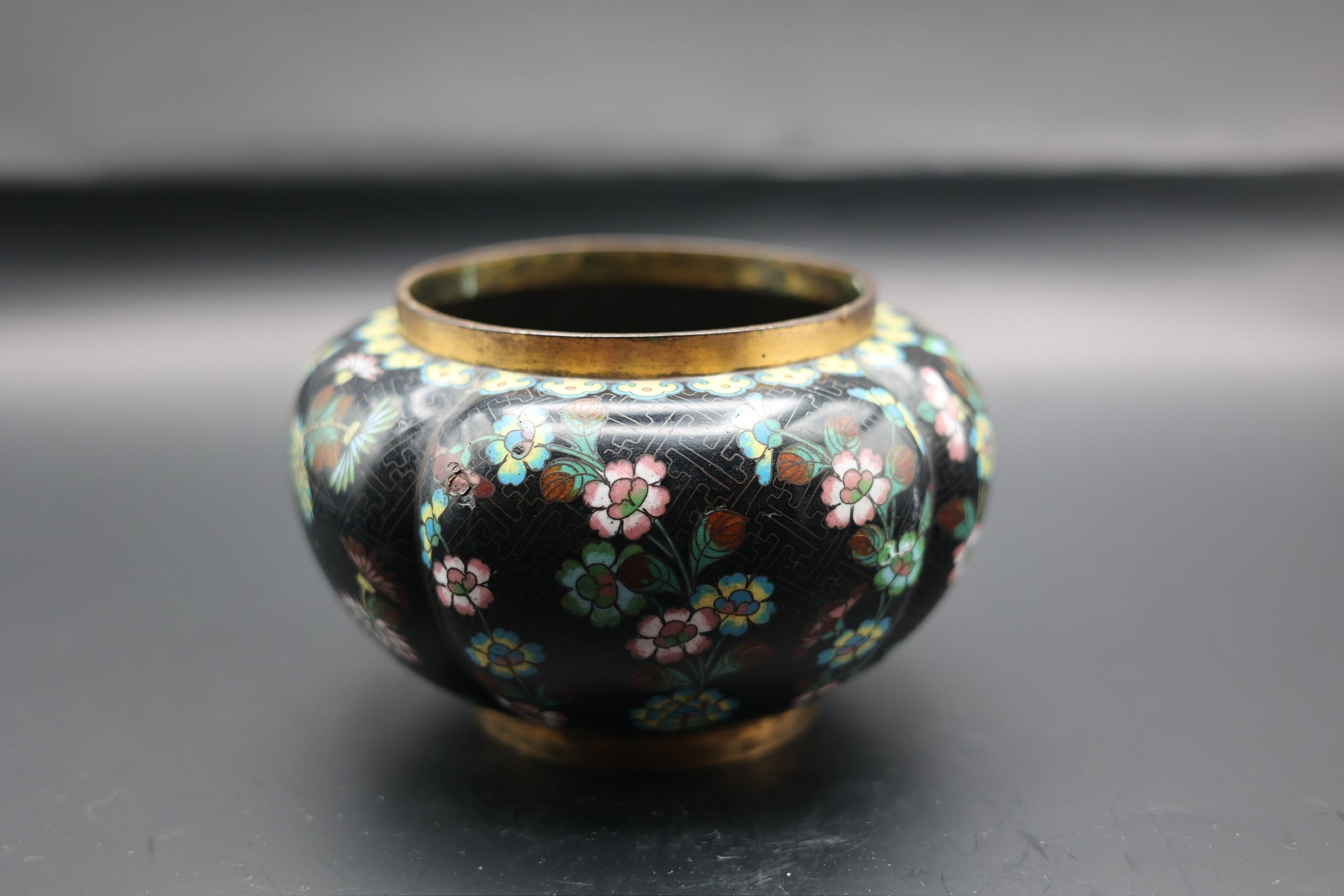 Cloisonne Black Bowl 19th Century