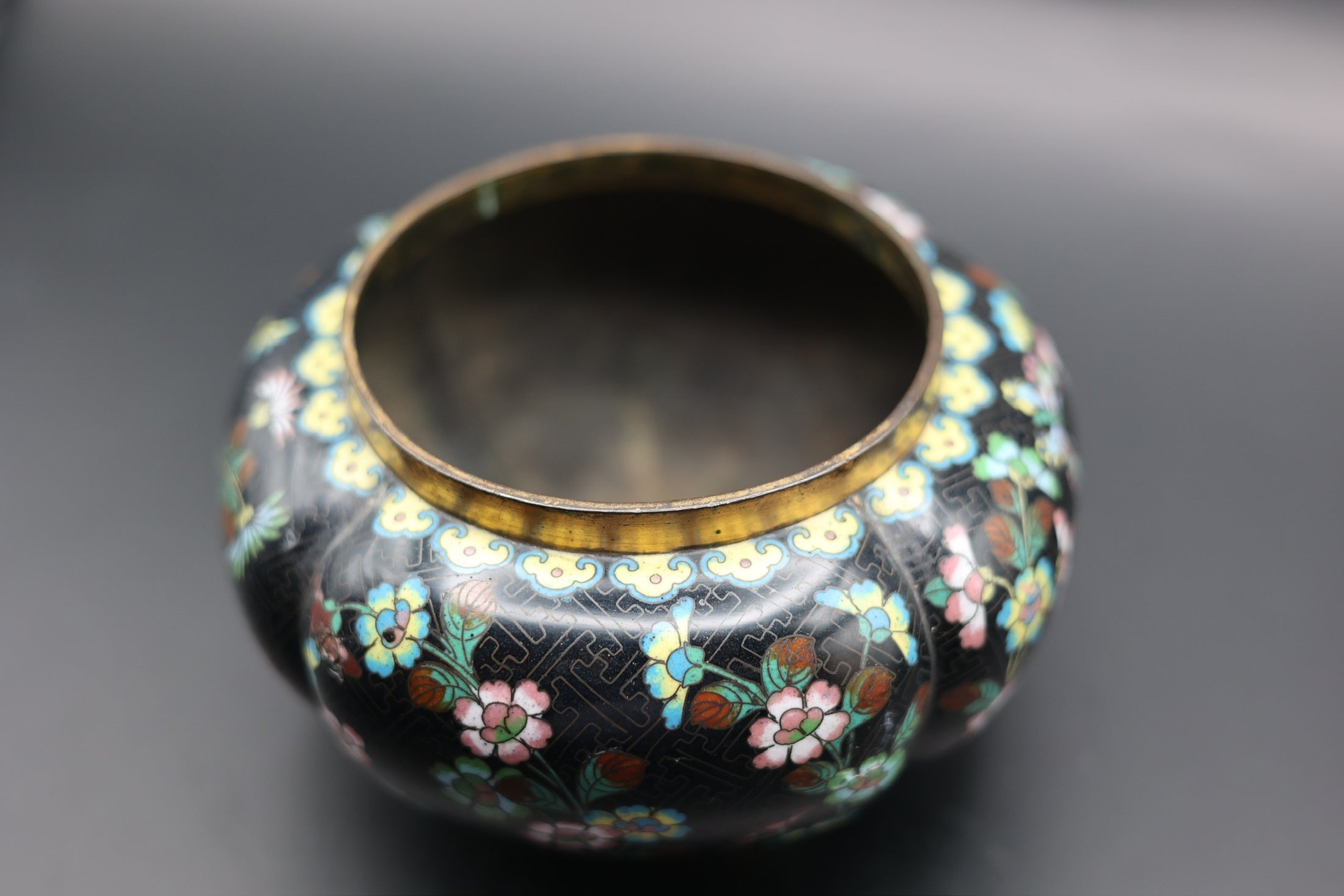 Cloisonne Black Bowl 19th Century