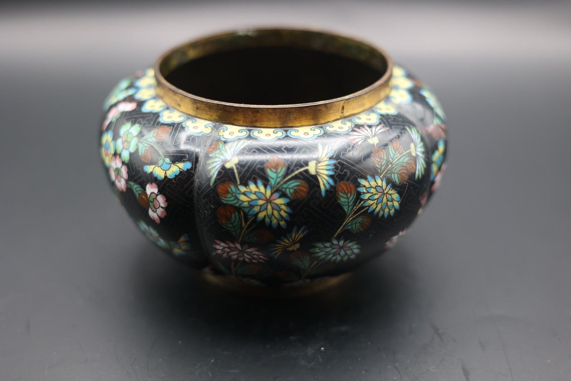 Cloisonne Black Bowl 19th Century