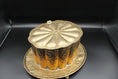 Load image into Gallery viewer, Brass Tea Caddy With Floral Detailing And Attached Footed Plate
