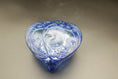 Load image into Gallery viewer, Blue Uranium Glass Heart Shaped Lidded Footed Trinket Dish
