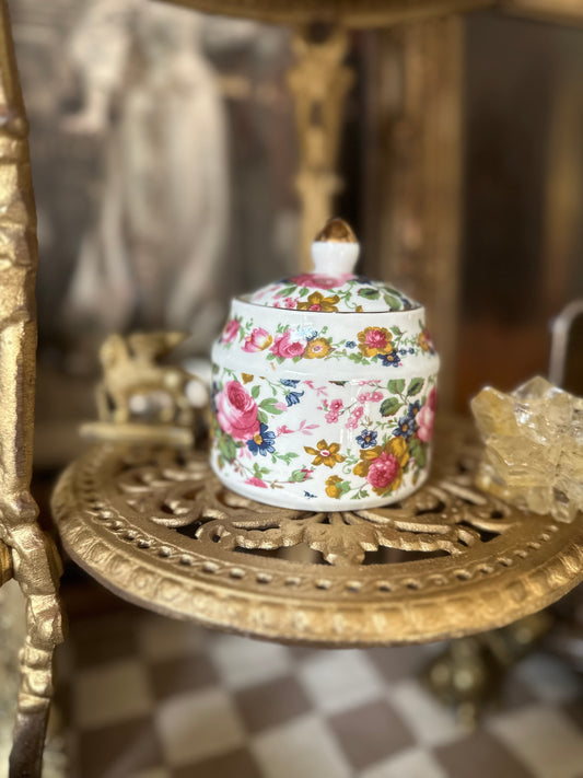 Porcelain Floral Lidded Jar