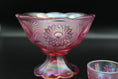 Load image into Gallery viewer, Fenton Pink Iridescent Star Flower Compote With Matching Cup
