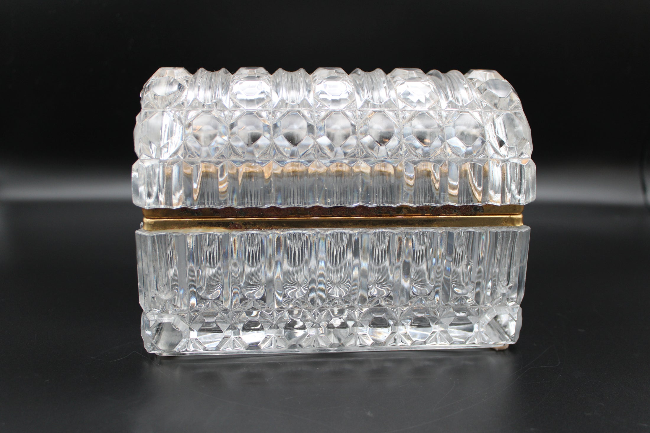 Crystal Rectangular Rounded Top Casket