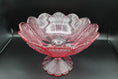 Load image into Gallery viewer, Floral Dusty Rose Scalloped Edge Pedestal Compote
