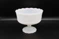 Load image into Gallery viewer, Milk Glass Pedestal Compote Scalloped Edge
