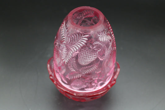 Fenton Dusty Rose Strawberry Pattern Fairy Lamp