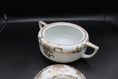 Load image into Gallery viewer, White Ceramic Lidded Server With Gold Foil Floral Detailing
