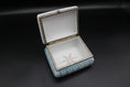 Load image into Gallery viewer, Japanese Blue Porcelain Trinket Box With Courting Scene
