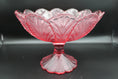 Load image into Gallery viewer, Floral Dusty Rose Scalloped Edge Pedestal Compote
