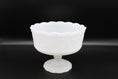 Load image into Gallery viewer, Milk Glass Pedestal Compote Scalloped Edge
