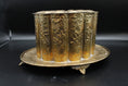 Load image into Gallery viewer, Brass Tea Caddy With Floral Detailing And Attached Footed Plate
