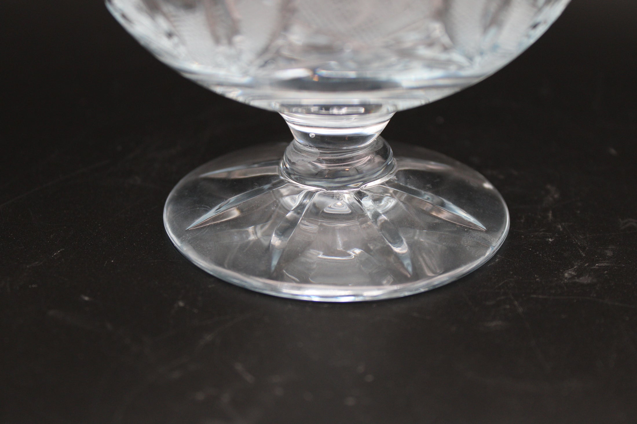 Crystal Ice Cream Bowl Etched Detailing