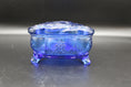 Load image into Gallery viewer, Blue Uranium Glass Heart Shaped Lidded Footed Trinket Dish
