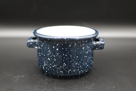 Dark Blue Ceramic Two Handled Cup