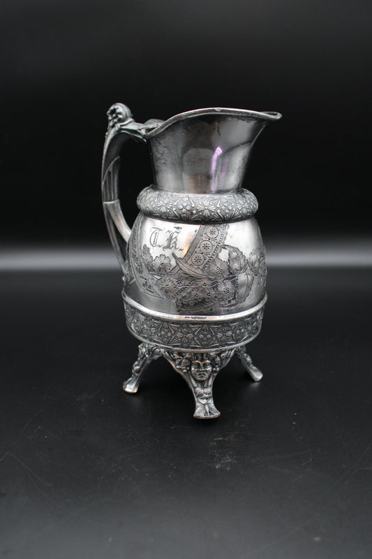 Silver Plated Rogers & Bro Pitcher Monogrammed "TK"