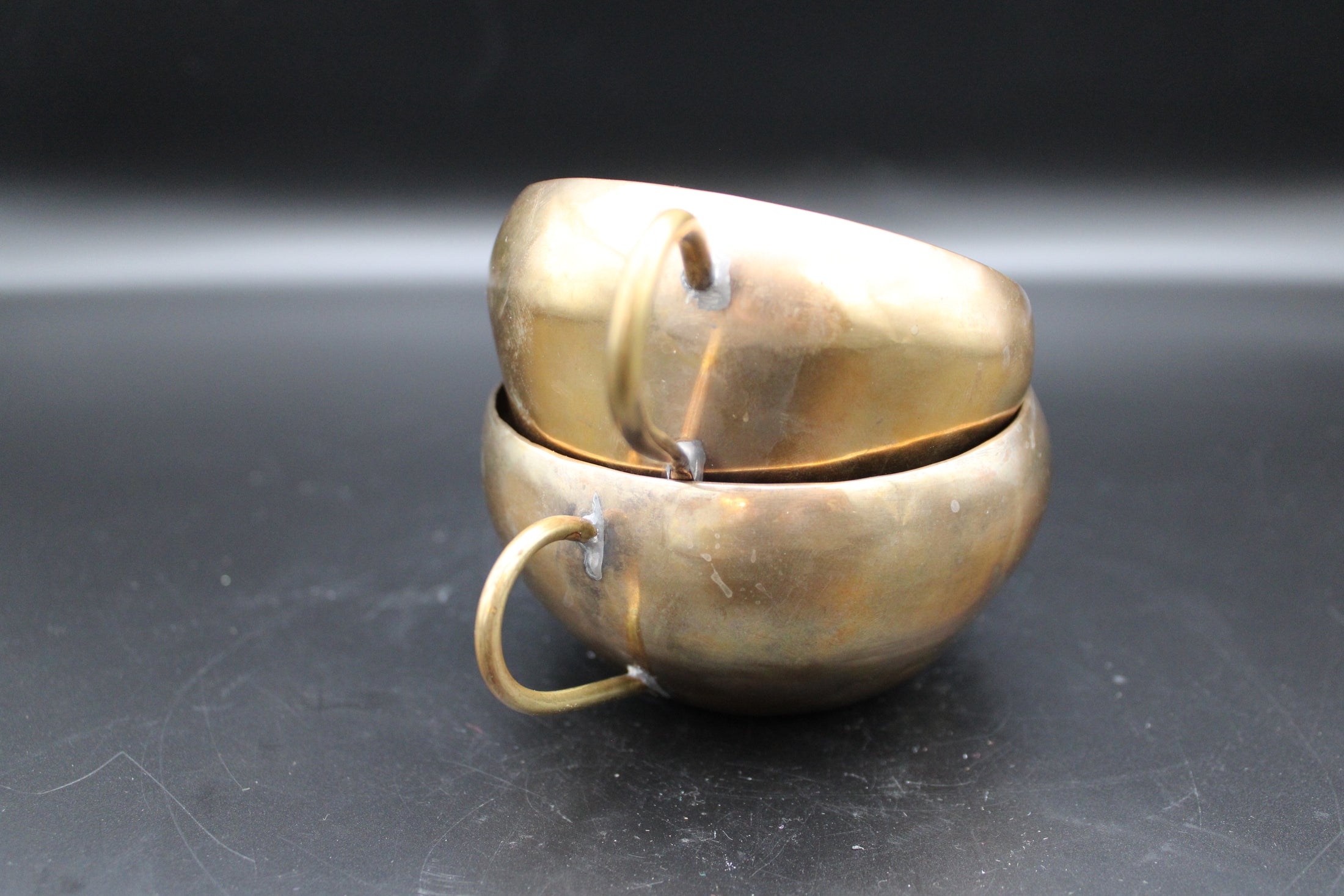 Brass Small Mug With Spout Pair