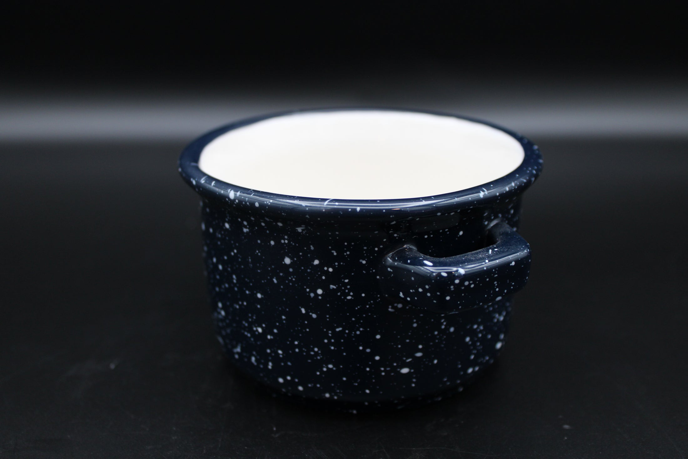 Dark Blue Ceramic Two Handled Cup