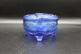 Load image into Gallery viewer, Blue Uranium Glass Heart Shaped Lidded Footed Trinket Dish
