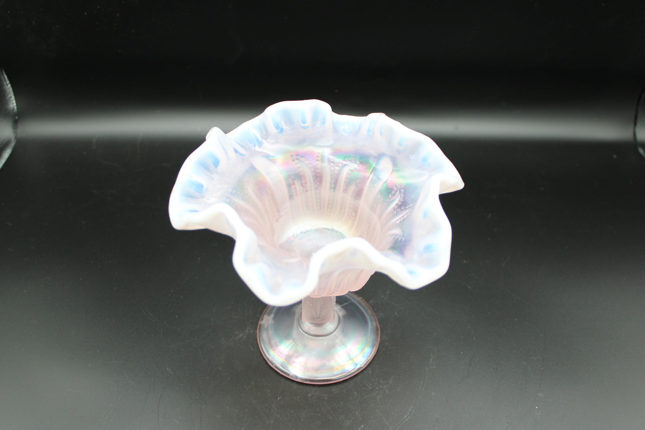 Fenton Iridescent Opalescent Pink Cactus Compote