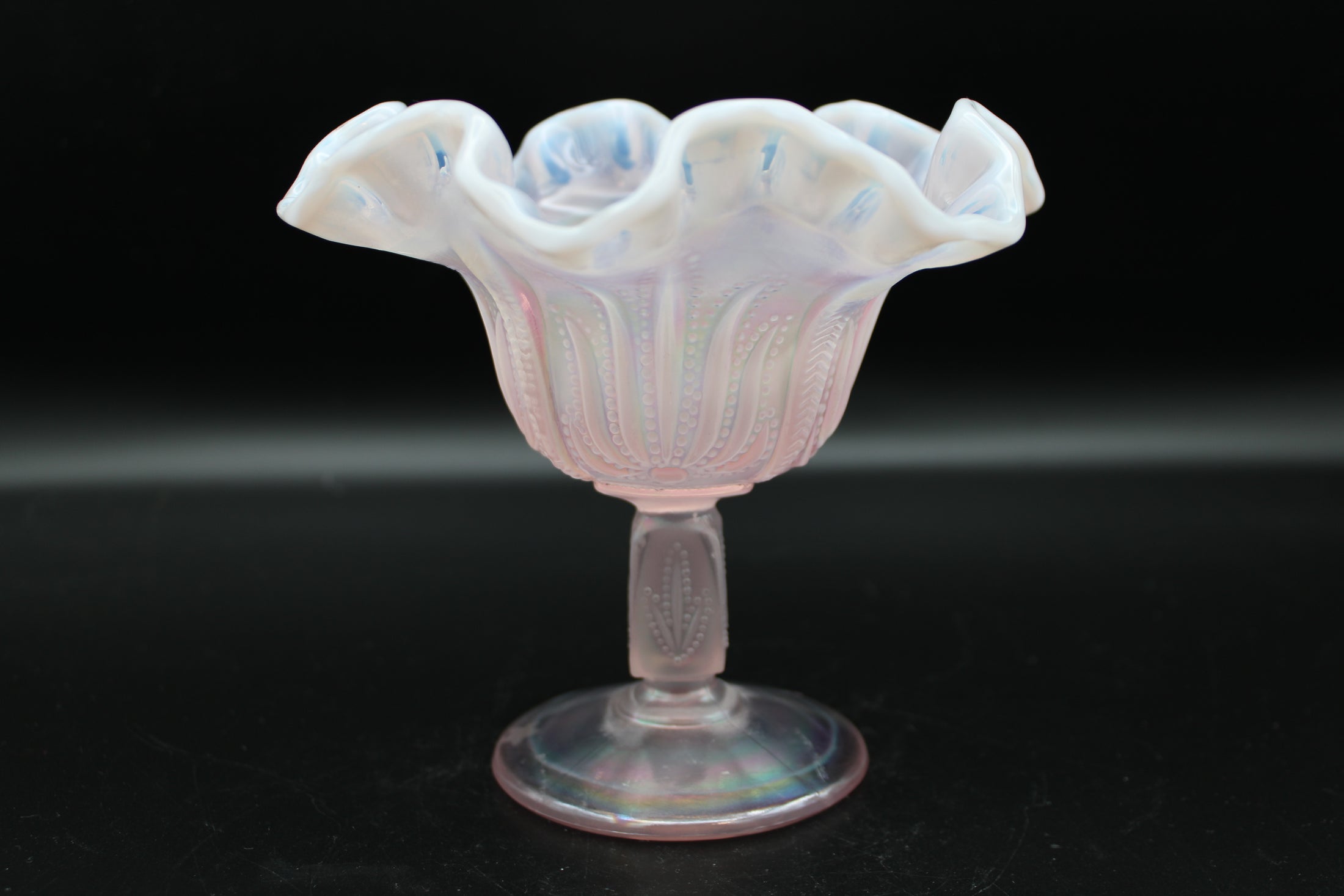 Fenton Iridescent Opalescent Pink Cactus Compote