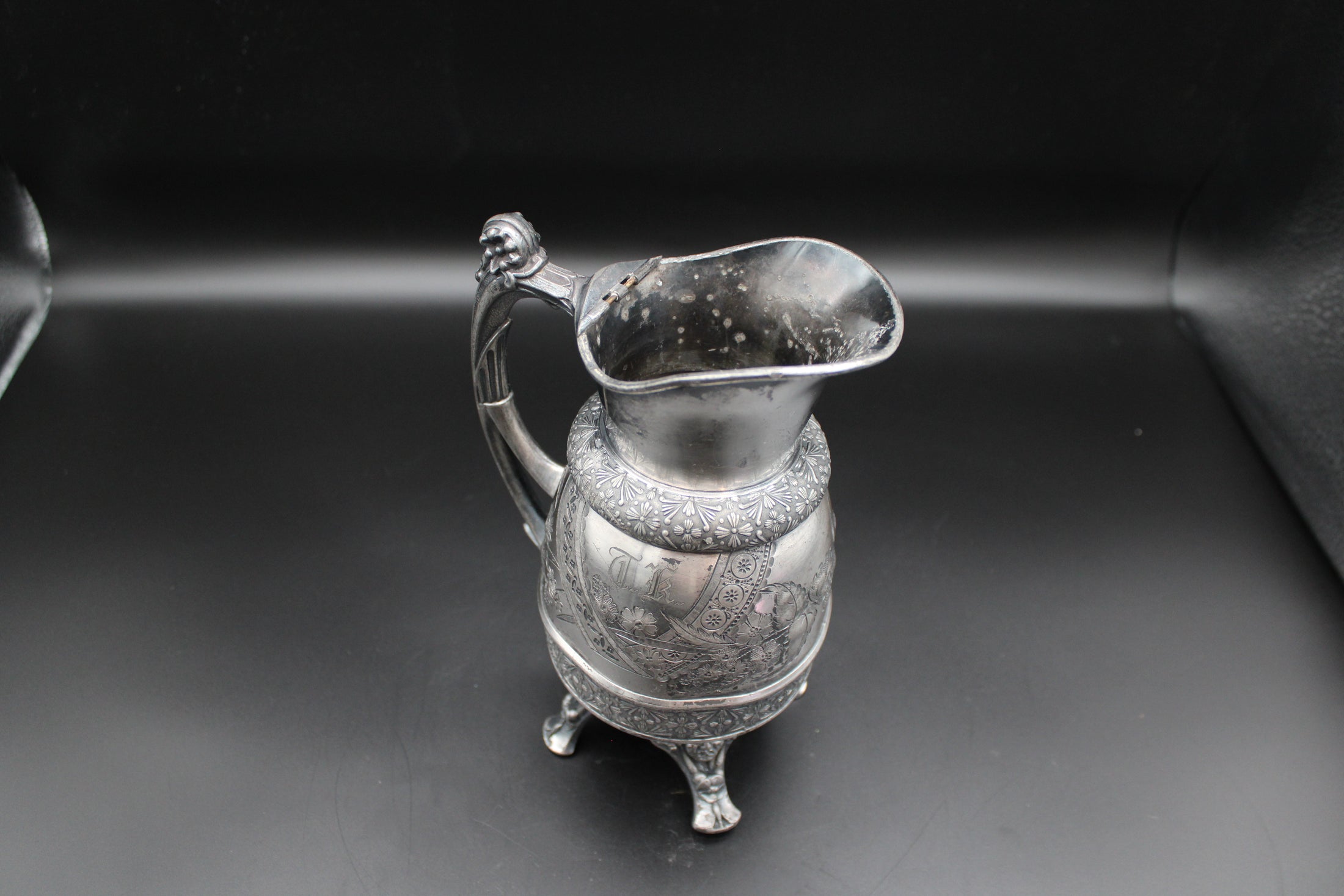 Silver Plated Rogers & Bro Pitcher Monogrammed "TK"