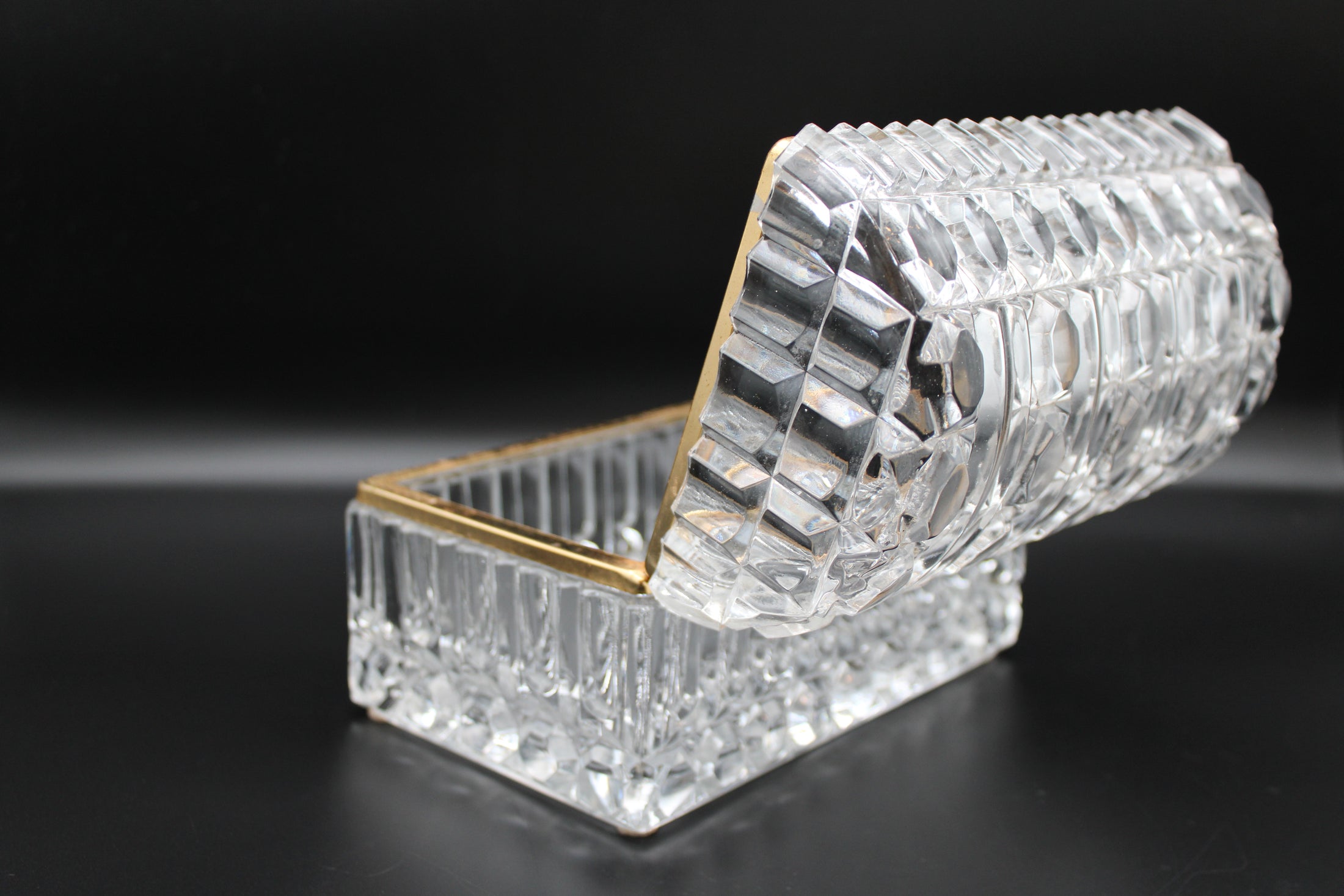 Crystal Rectangular Rounded Top Casket