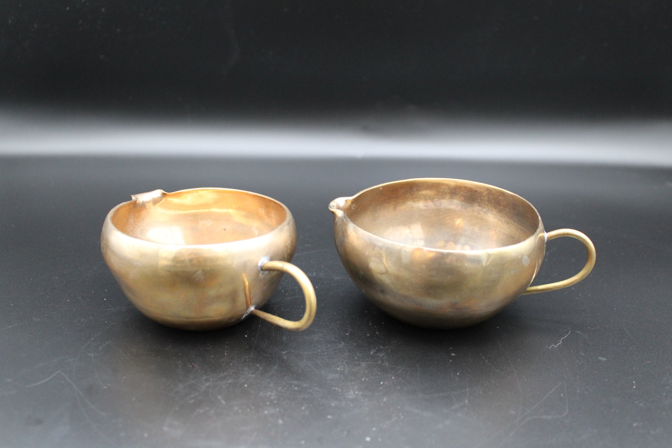 Brass Small Mug With Spout Pair