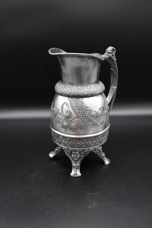 Silver Plated Rogers & Bro Pitcher Monogrammed "TK"