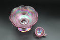 Load image into Gallery viewer, Fenton Pink Iridescent Star Flower Compote With Matching Cup
