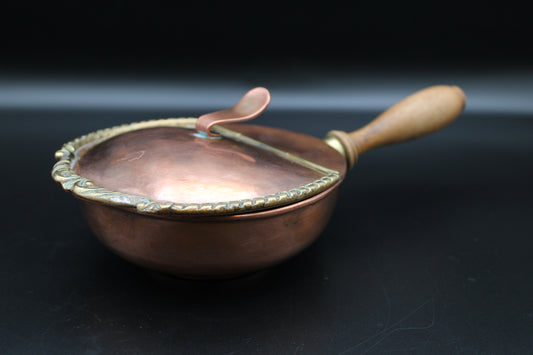 Copper Silent Butler With Brass Details and Wooden Handle - Tlaquepaque