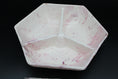 Load image into Gallery viewer, Pink/Purple Marbled Ceramic Hexagonal Lidded 3 Compartment Dish
