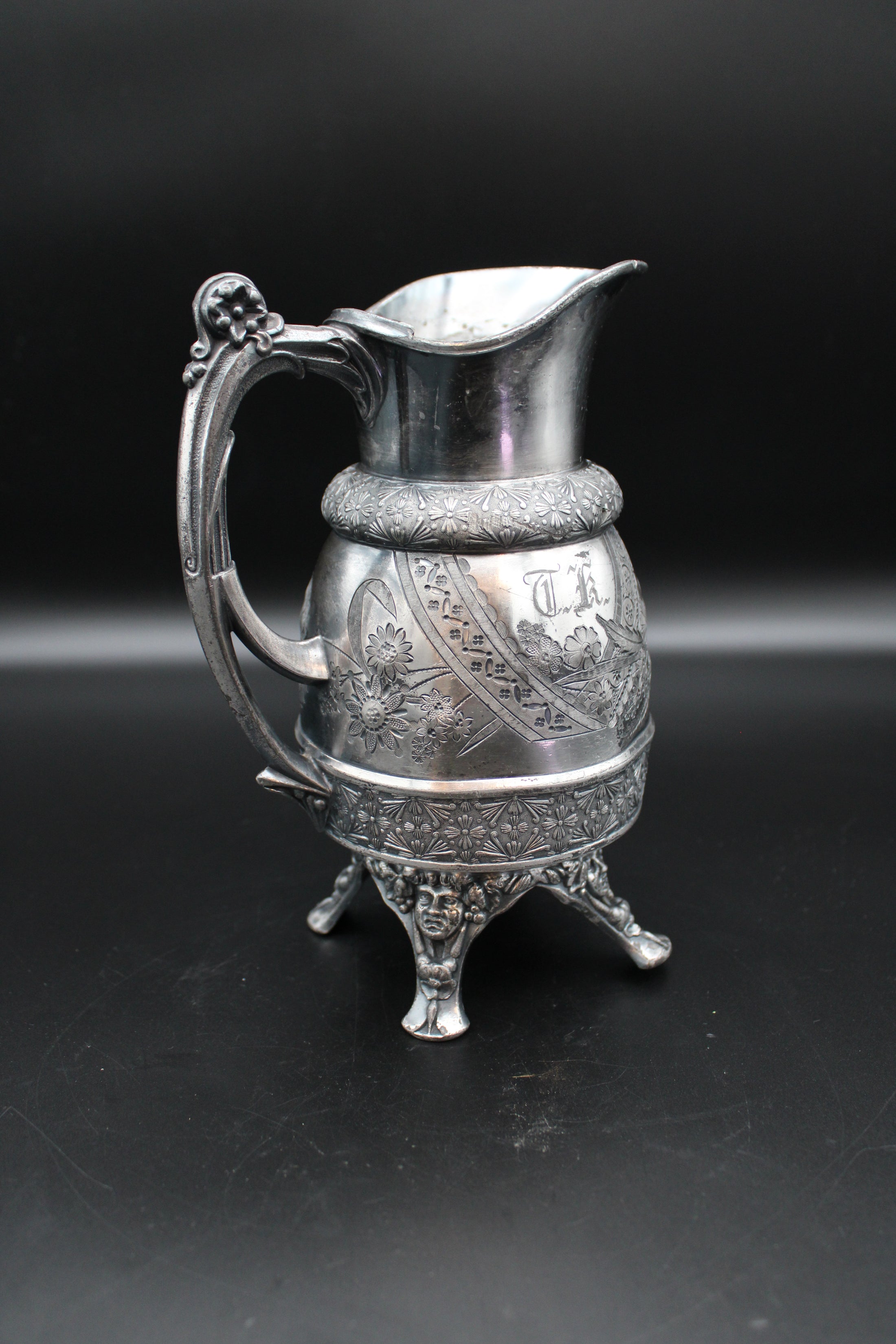 Silver Plated Rogers & Bro Pitcher Monogrammed "TK"