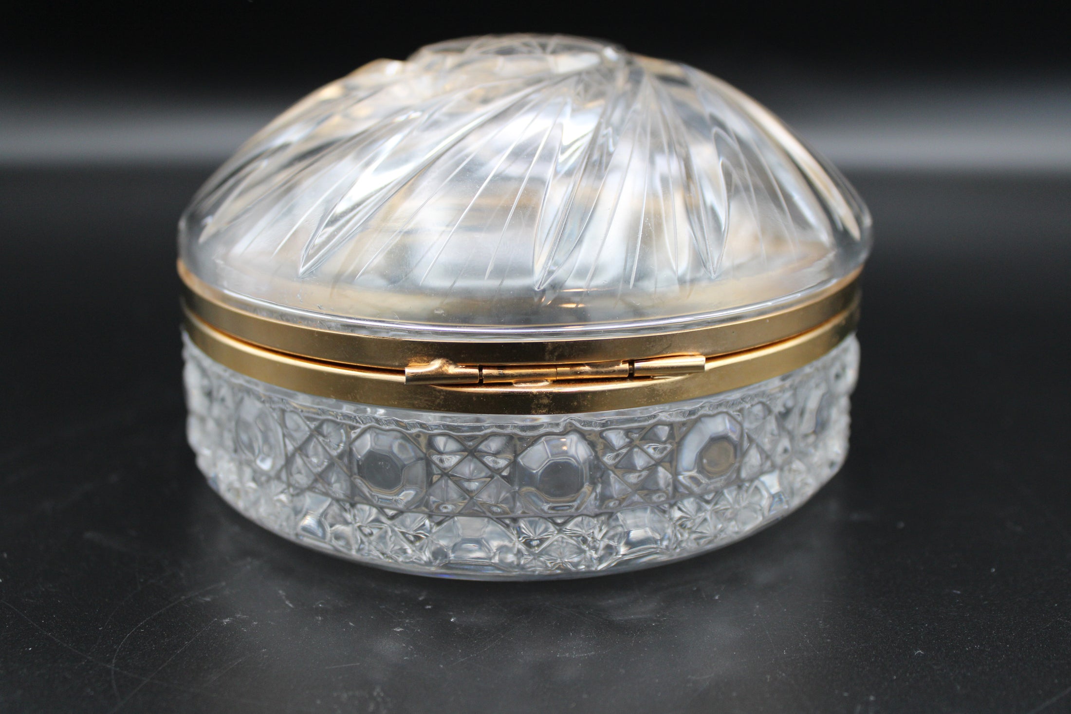 Crystal Casket Rounded Lid Star Design