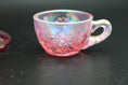 Load image into Gallery viewer, Fenton Pink Iridescent Star Flower Compote With Matching Cup
