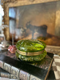 Load image into Gallery viewer, Green Bohemian Glass Round Casket
