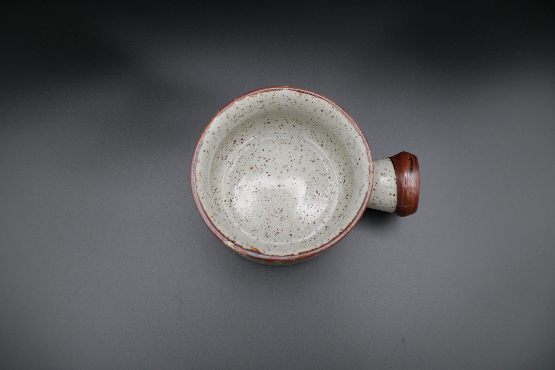 Ceramic Grey Red Floral Pot With Handle