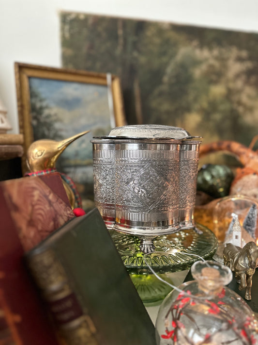 Silver Plated Biscuit Barrel James Deakon Sheffield