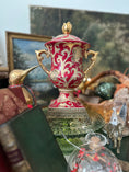 Load image into Gallery viewer, Red and Gold Hand Painted Compote
