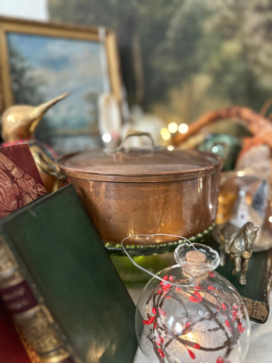 Copper Sauce Pan With Brass Handles