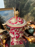 Load image into Gallery viewer, Red and Gold Hand Painted Compote
