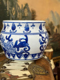 Load image into Gallery viewer, Blue and White Porcelain Mini Planter With Chinoiserie Pattern
