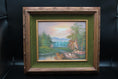 Load image into Gallery viewer, Vintage Oil On Canvas With Green Matting Landscape Painting
